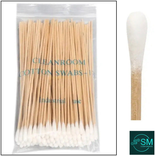 100PCS 150mm Clean Room Long Cotton Swab Sticks PCB Cleaning DIY Antistatic