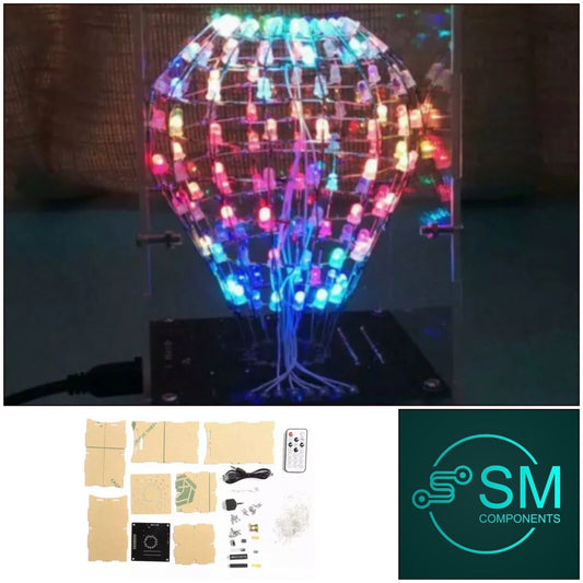 DIY RGB 3mm LED Ball DIY Colorful LED Light Electronic Kit Sound Active + CASE