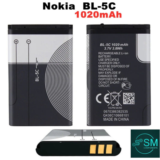 1PC BL-5C Nokia N-91 3230 6230 Lithium Phone 3.7V 1020mAh rechargeable battery