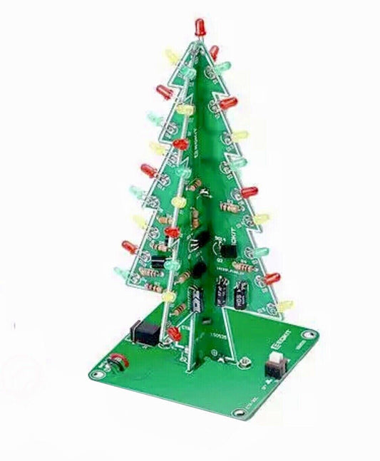 3D 3 Colours Led Christmas Tree DIY Electronic Circuit Kit Led Solder Practice