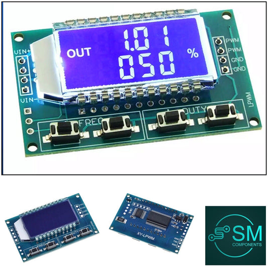 Signal Generator 1Hz-150Khz PWM Pulse Frequency Duty Cycle 3.3-30VDC Module LCD