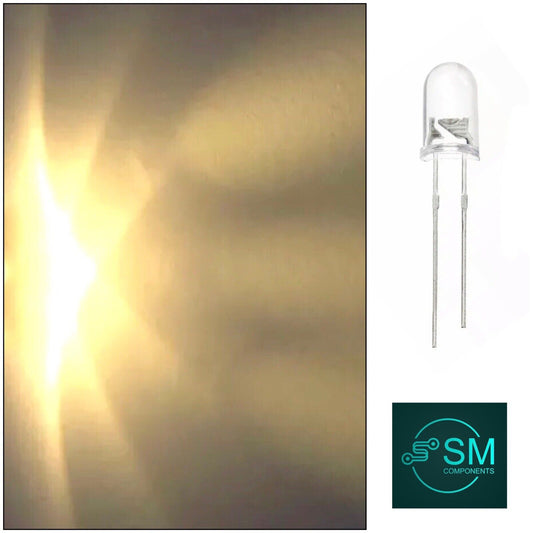 5mm 200PCS Warm White 2400-2600K LED Flicker Flame Candle Light Emitting Diodes