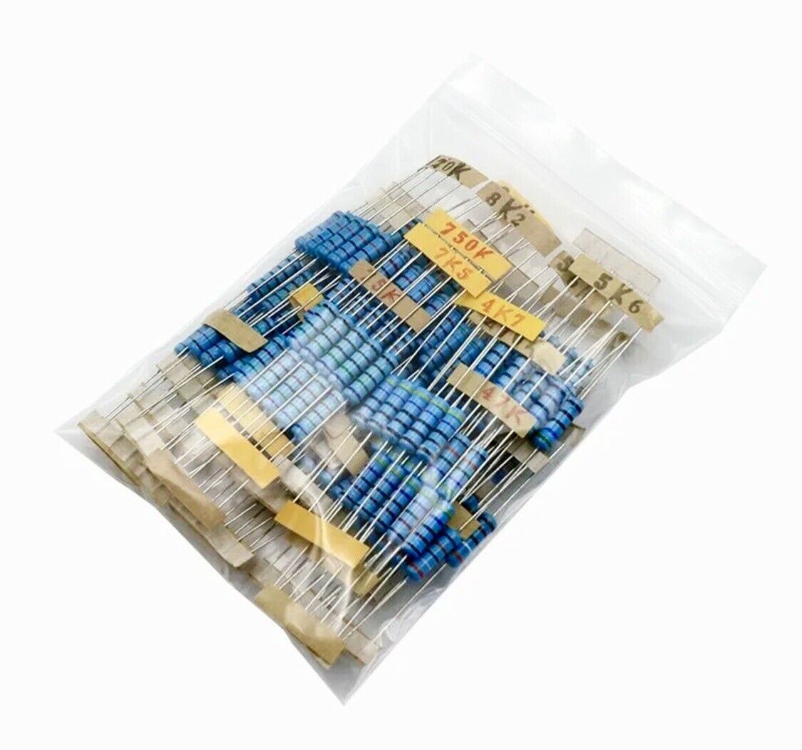 150pcs 2W 2 Watt Metal Oxide Film Resistor Axial Leads 1KΩ-820KΩ 30 Values 1%+-