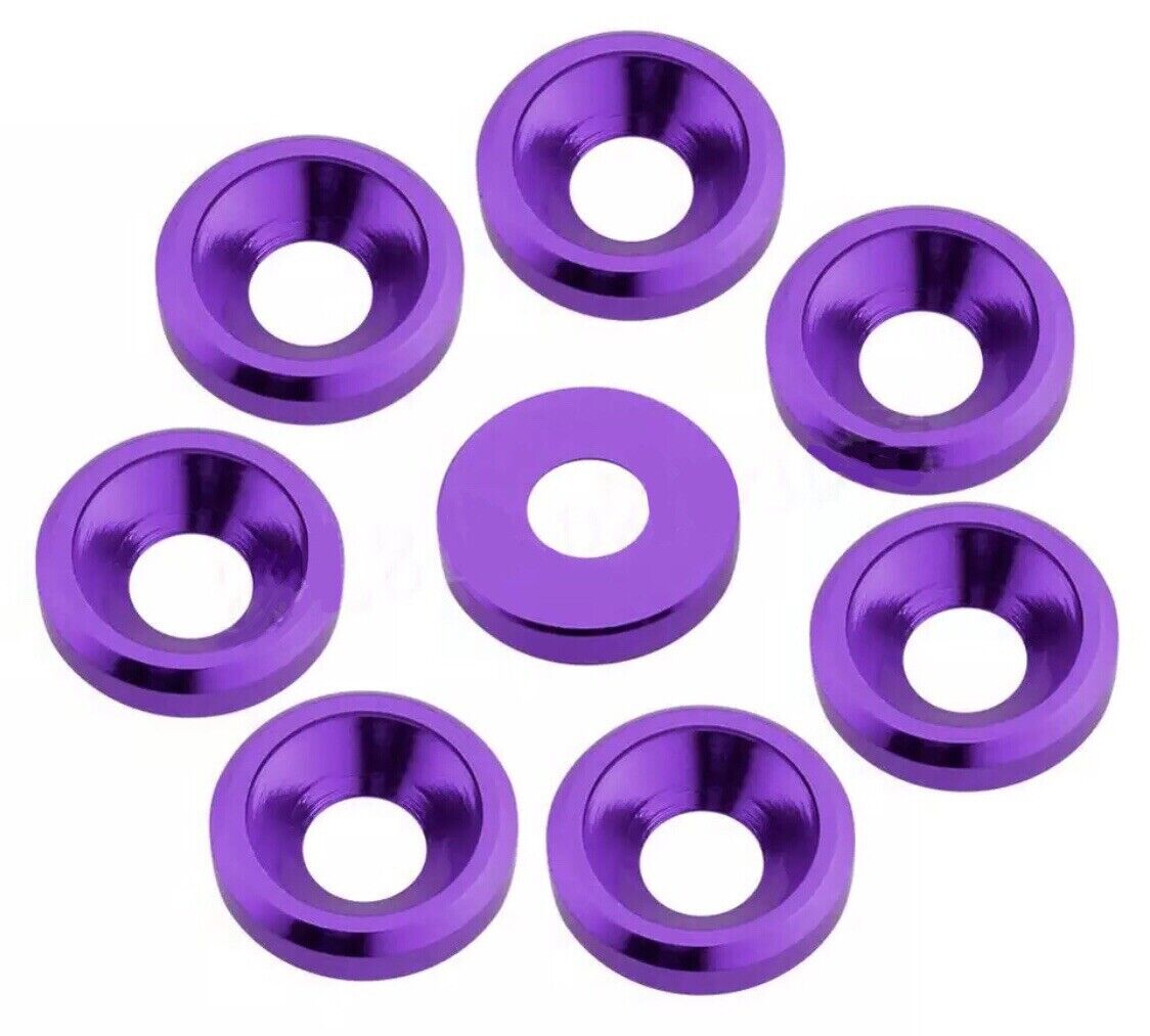 M3 10PCS PURPLE Aluminium Washer For Counter Sunk Screw R/C Drone Automotive FPV