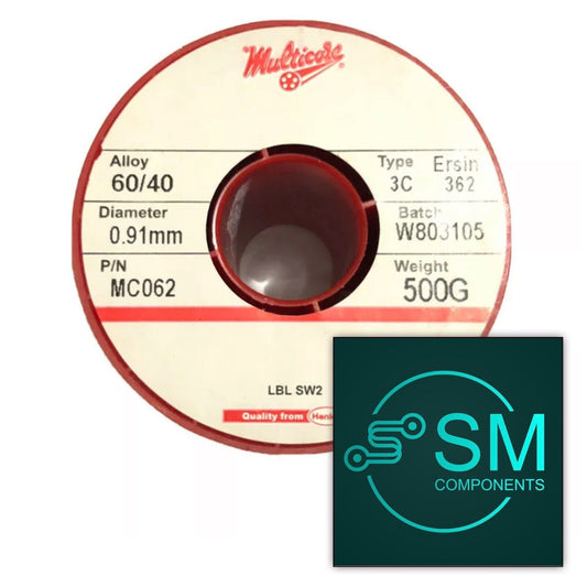 Multicore 60/40 Tin/Lead Solder Ersin 362 3C Flux Solder Wire, 0.91mm 500gms