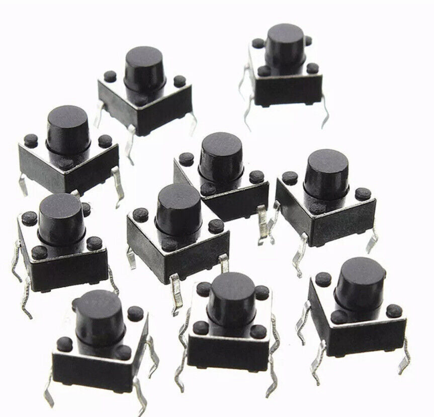 200pcs 6x6 Momentary Push Button Switch 10 Value Tactile Micro Switches Inc Box