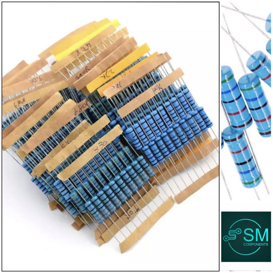 300PCS 2W 2 Watt Metal Oxide Film Resistor Axial Leads 10-1MOhm ±1% Tolerance