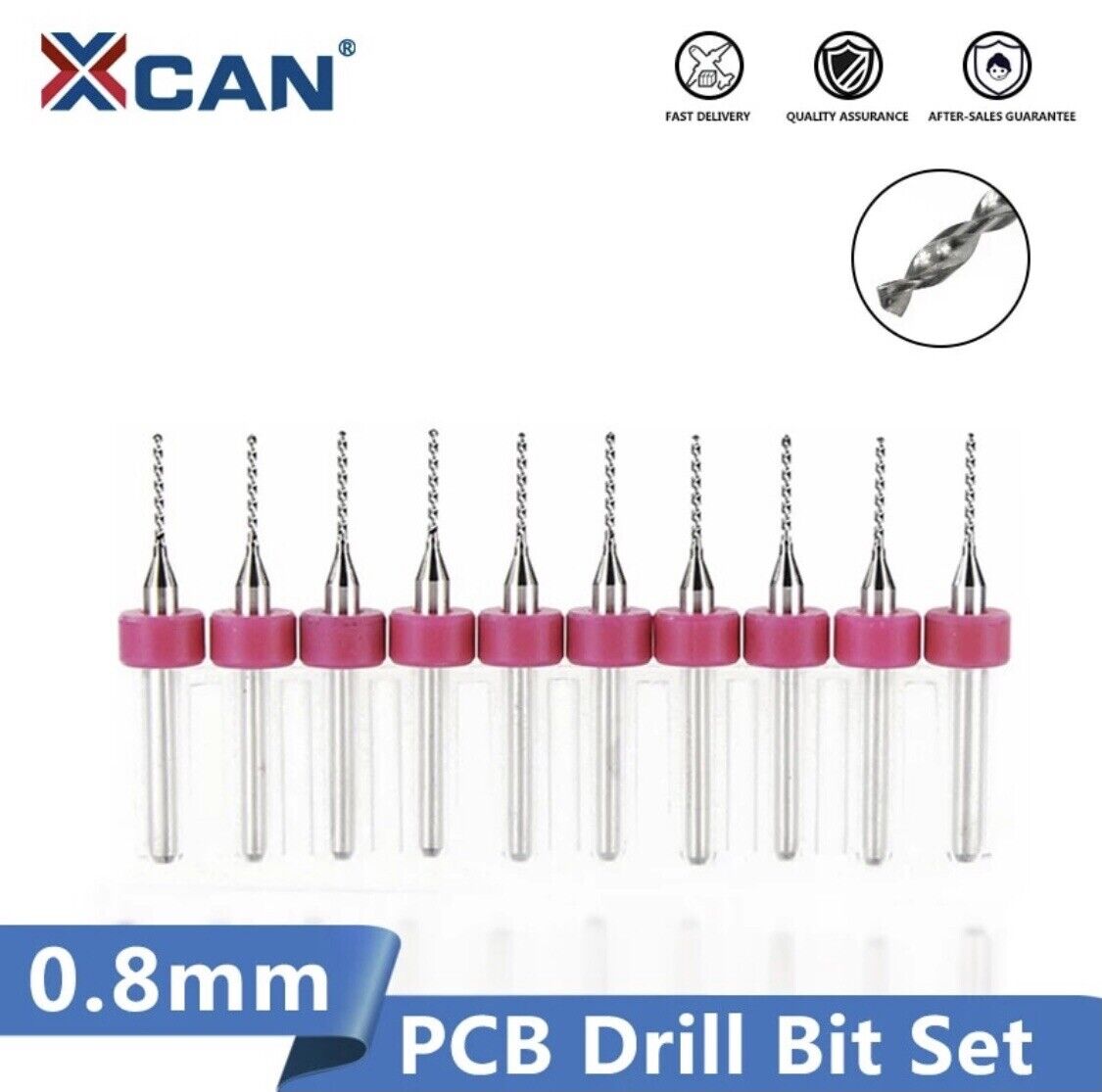 10Pcs 0.8mm PCB Print Circuit Board Carbide Mini Micro Drill Bit Set