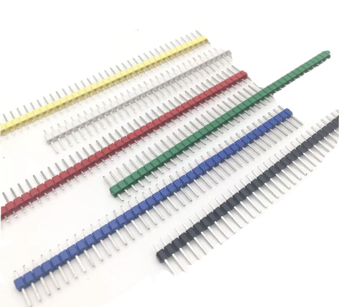 12pcs 2.54mm Single Row Pin Male Header 40 Pin 6 Colours Arduino Breakout DIY