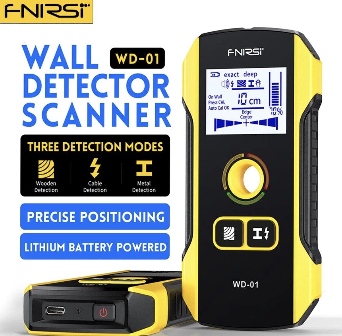 FNIRSI WD-01 Positioning Hole Wall Detector Scanner for Rebars Timber AC Wires