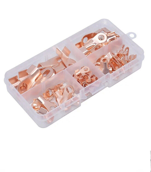 80PC OT-3A~OT-60A Open Nose Cable Lug Battery Copper Connector Terminal Kit