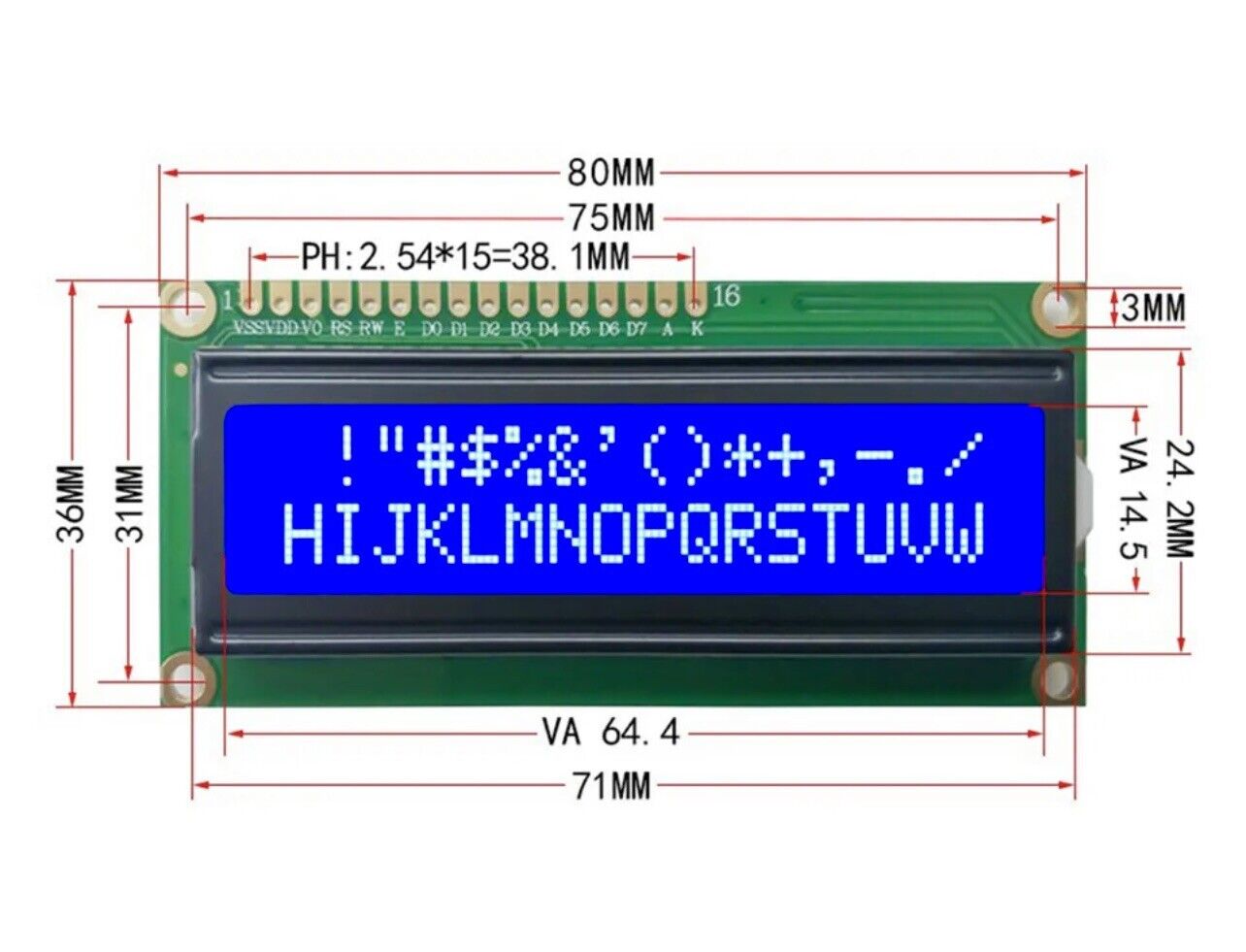 1602 16x2 Lcd Display Iic I2c Twi Spi Sr Interface Arduino Raspberry P 