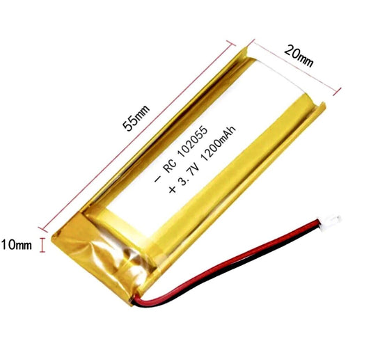 1 X Lithium Polymer Ion Battery LiPo 1200mAh 3.7V 102055 10x20x55 PH2.0 Connect