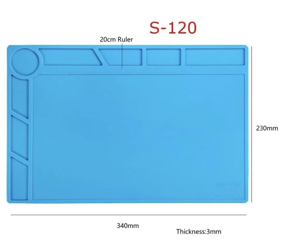 Soldering Mat Insulation Pad Silicone Heat Resistant DIY Repairs 340x230x3 S120