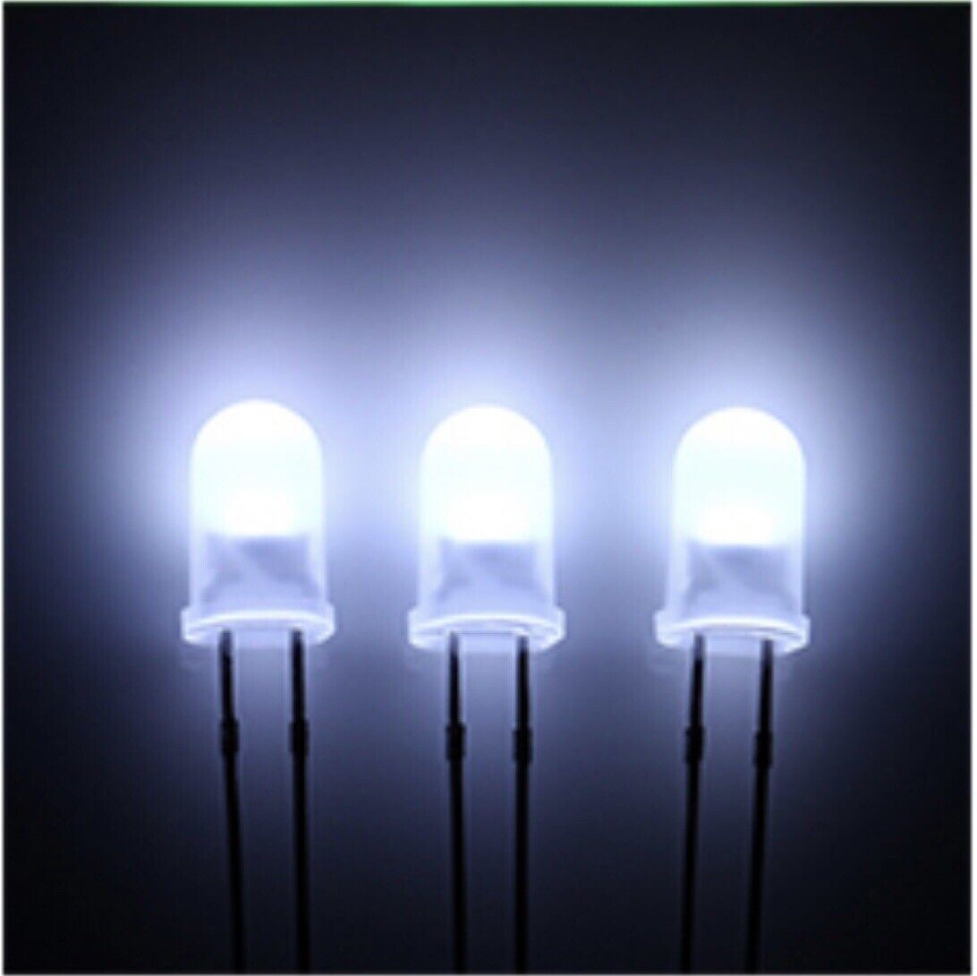 100pcs 5mm Flashing LED Blinking WHITE Diffused Light Emitting Diode Round 0.5Hz