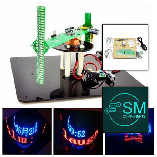 DIY Biaxial 3D Red-Blue Rotating LED Kit POV Creative SMD Soldering Training Kit