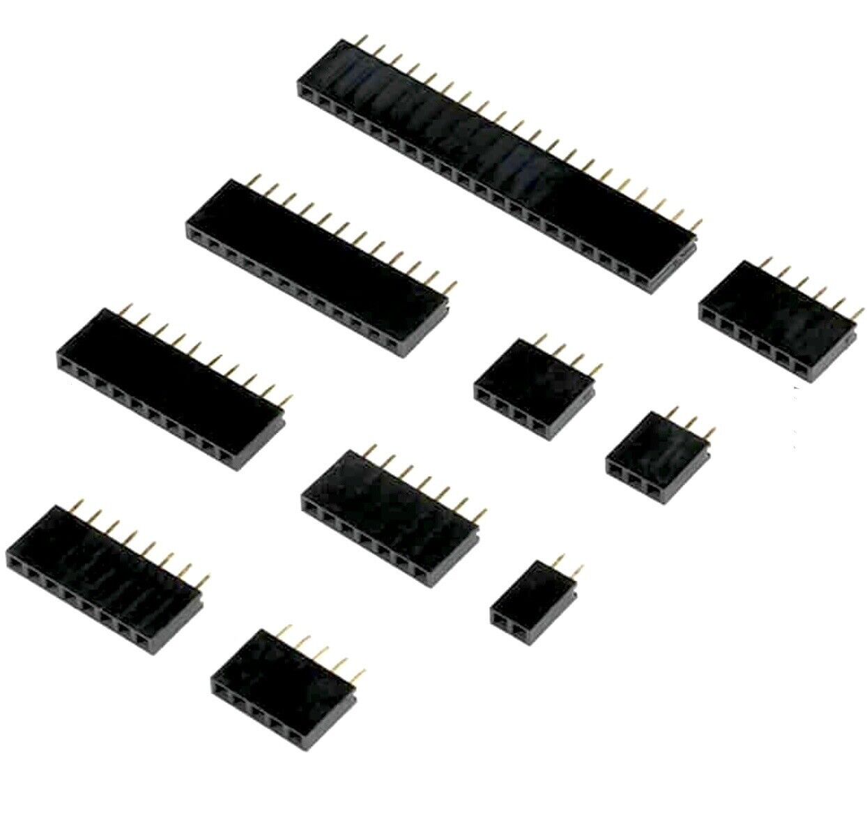 144PCS Female Single Row Header 2-40 Pin PCB Mount Arduino Raspberry Pi ESP32