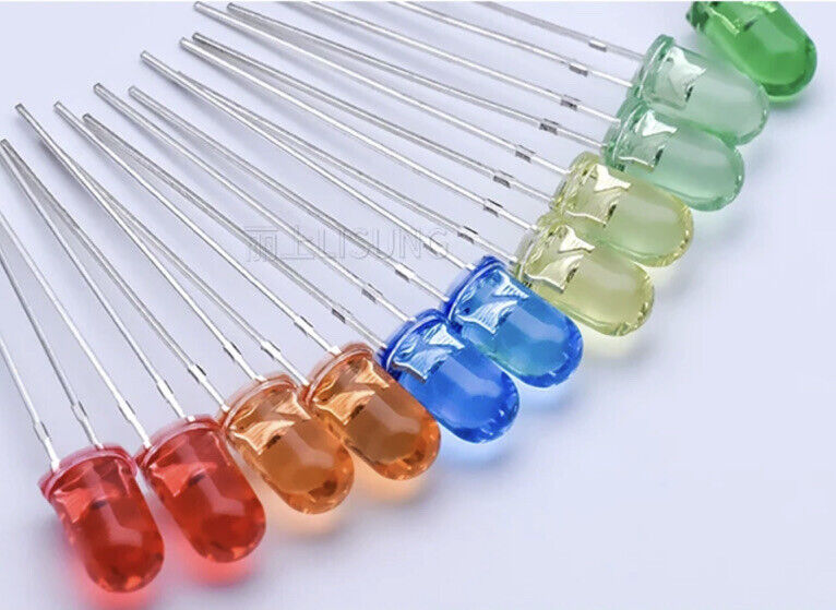 100PCS 3MM LED light Emitting Diode Clear Tinted Hobby DIY Blue Green Red Yellow