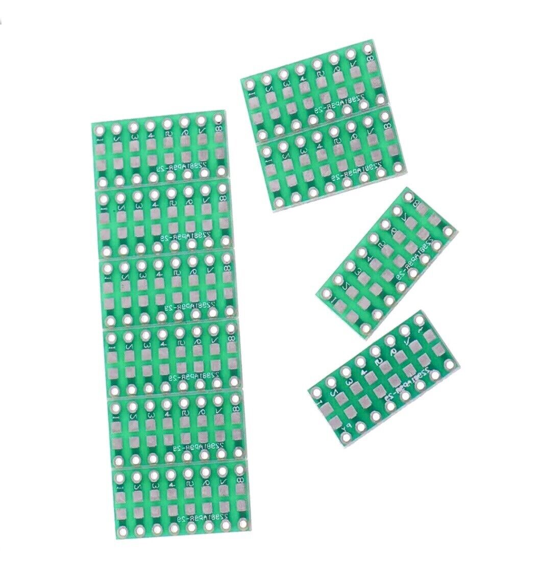 15PCS SMD/SMT components 0805 0603 0402 to DIP adapter PCB board FR4 8 Position