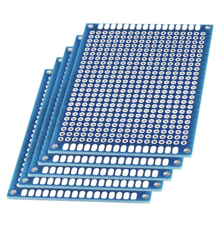 5Pc 70x50 Double Side FR4 Arduino Prototype Universal PCB Board Soldering BLUE