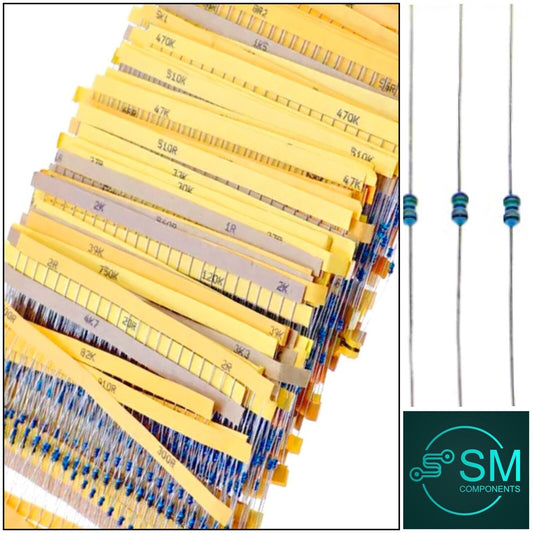 2425pcs 97Value 1/8Watt Metal Film Resistor Assortment Kit 1% Precision 1Ω-1MΩ