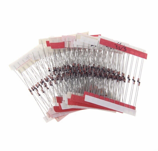 140Pcs 3.3-30V 14 Value 1/2W 0.5W DIY Zener Diode Assorted Kit Voltage Regulator