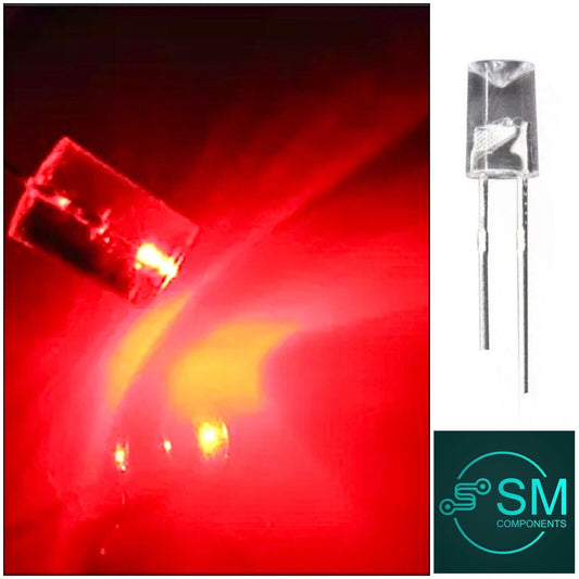 5mm Red Led Light Emitting Diode Flat Top Concave LED 100pcs (625-630nm)