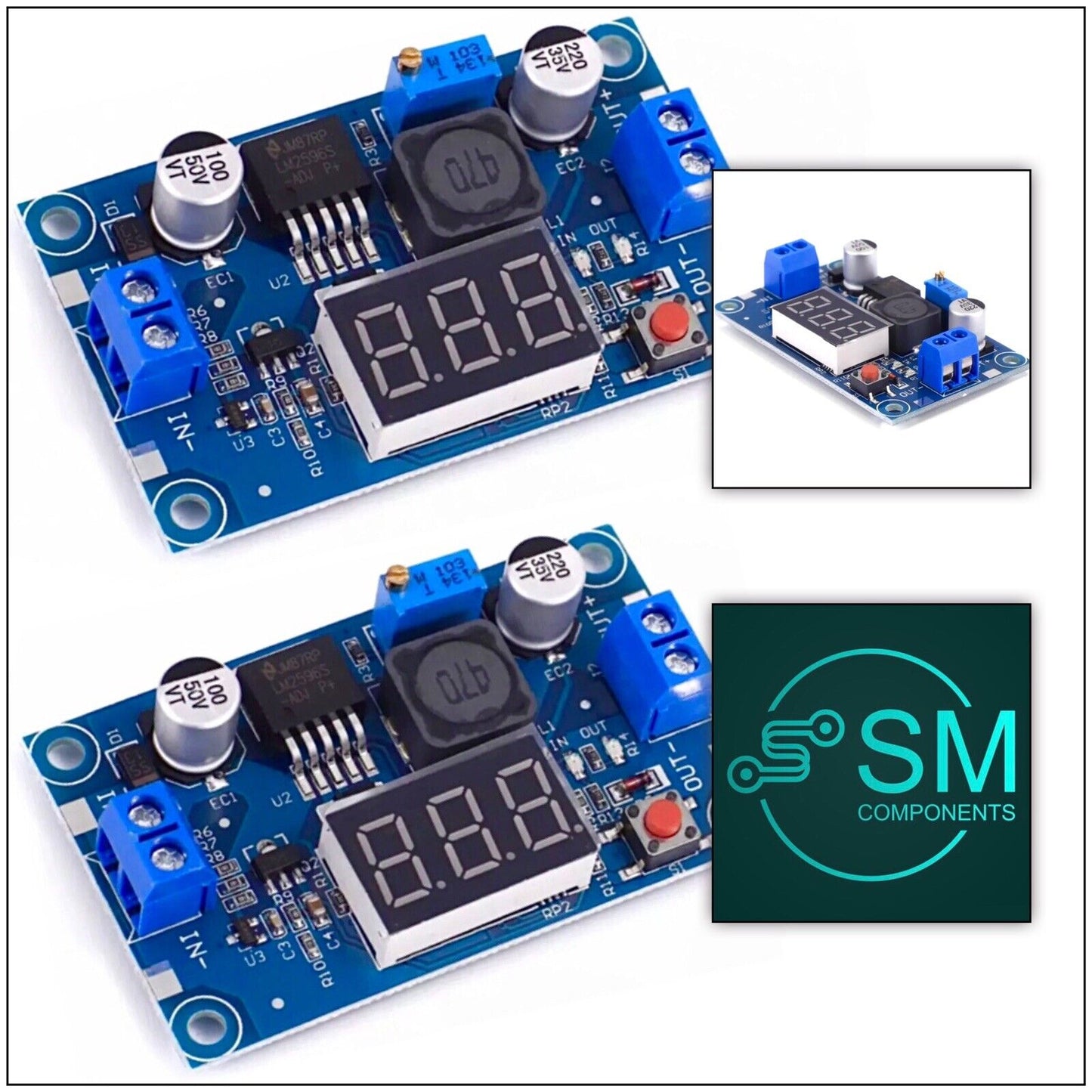 2PCS LM2596S 3A DC-DC Power Supply Step Down Buck Voltage Inc Display DIY Module