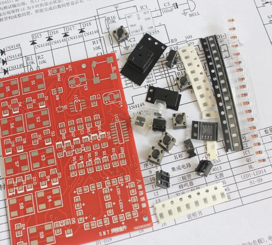 Soldering Practice SMD-SMT CD4511 Numerical LEDS Board DIY Kit Electronic PCB