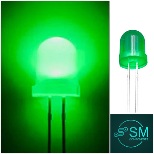 50pcs 8mm F8 Green Diffused LED Light Emitting Diode Super Bright LED 520nm