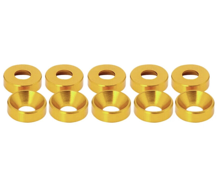 M3 10PCS GOLD Aluminium Washer For Counter Sunk Screw R/C Drone Automotive FPV