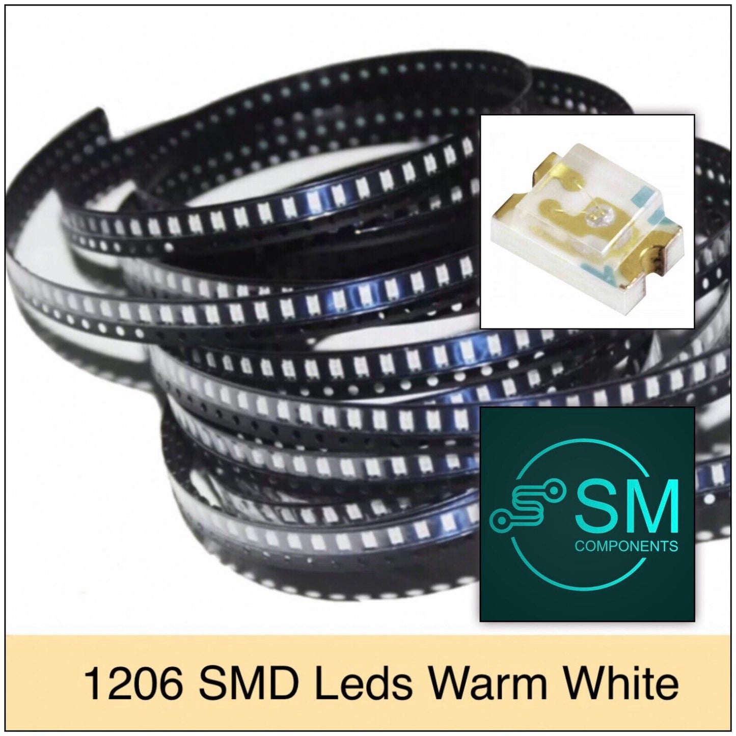 200pcs 1206 SMD Warm White LED Electronics Components Light Emitting Diodes