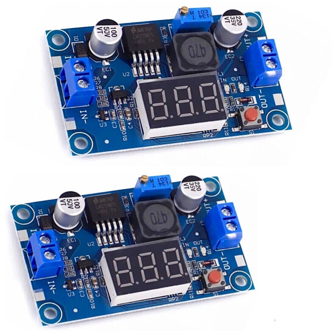 2PCS LM2596S 3A DC-DC Power Supply Step Down Buck Voltage Inc Display DIY Module