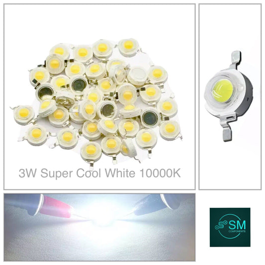 20 Pieces 3W SUPER COLD WHITE LED High Power SMD LED 45mil Light Emitting Diode