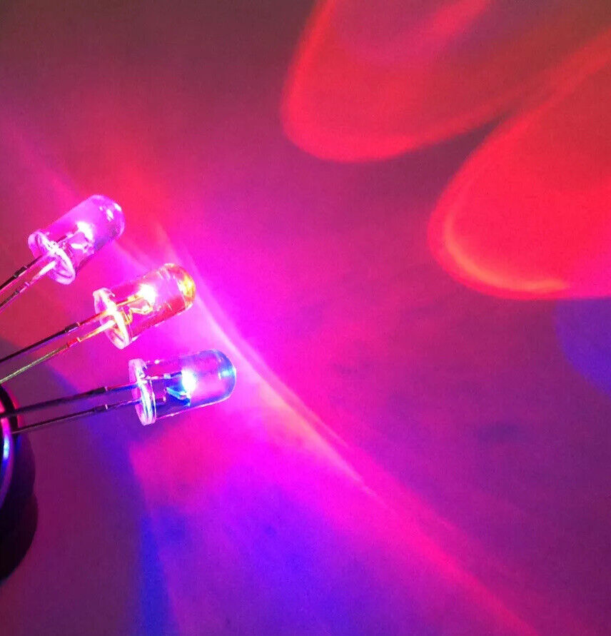 5mm Led Flashing Red Blue Diode Round Head 100pcs F5 Diodes (Red-Blue Flashing)