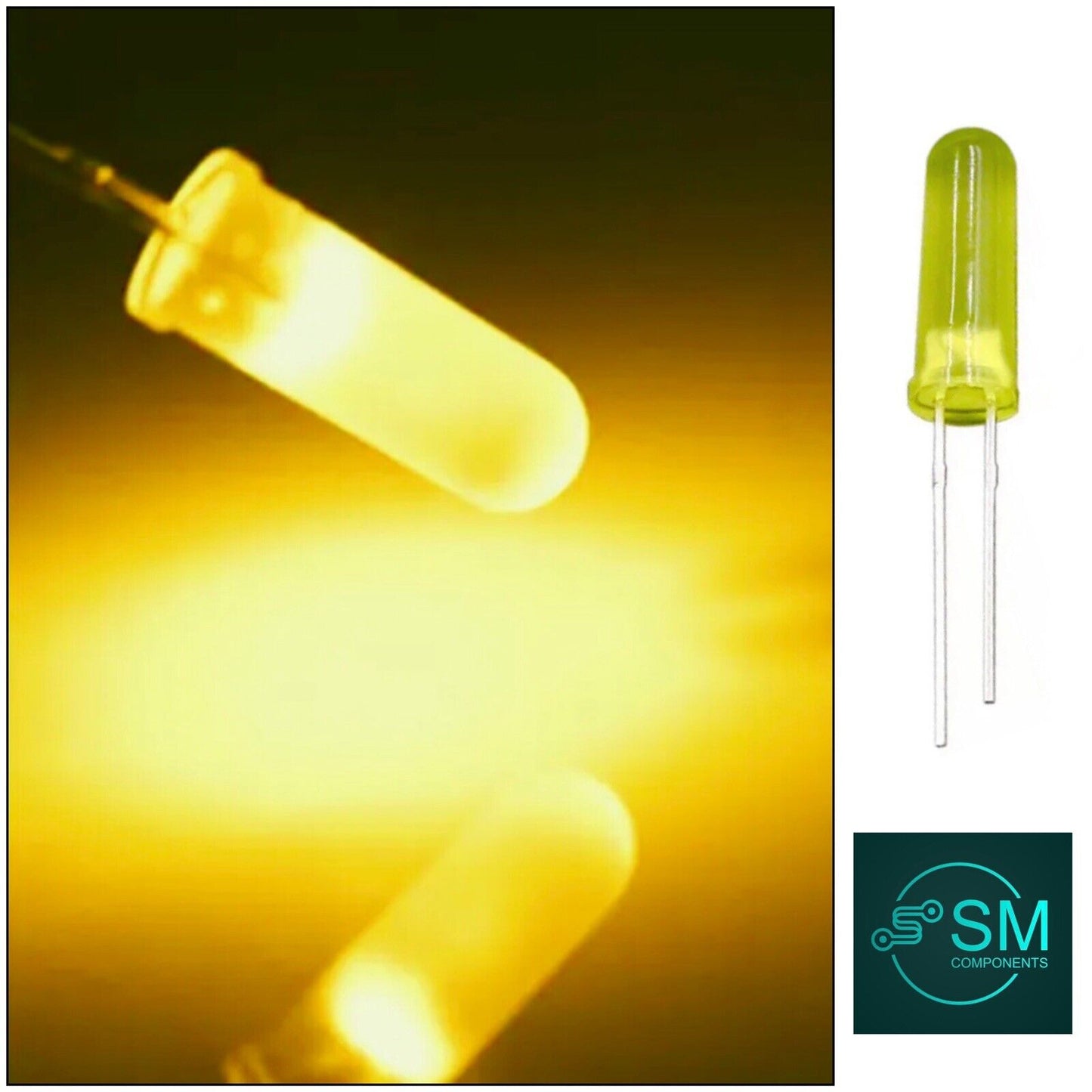 100PCS 5mm High Colloid YELLOW Colour Diffused LED Light Emitting Diodes DIY