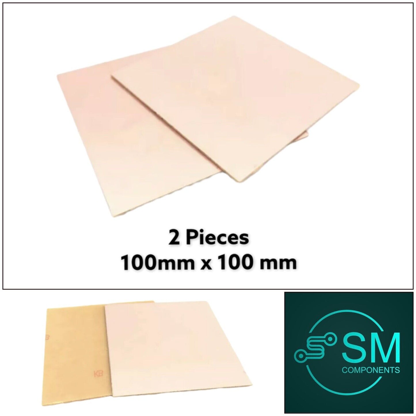 2PCS 100x100mm PCB Single Sided Copper Clad SRBP DIY Prototype PCB Breadboard