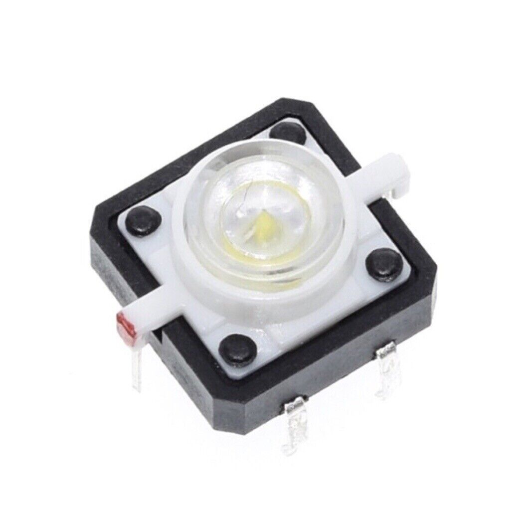 10PCS Mix 5 Colours 12X12X7.3 Illuminated Tactile Push Button Switch Momentary