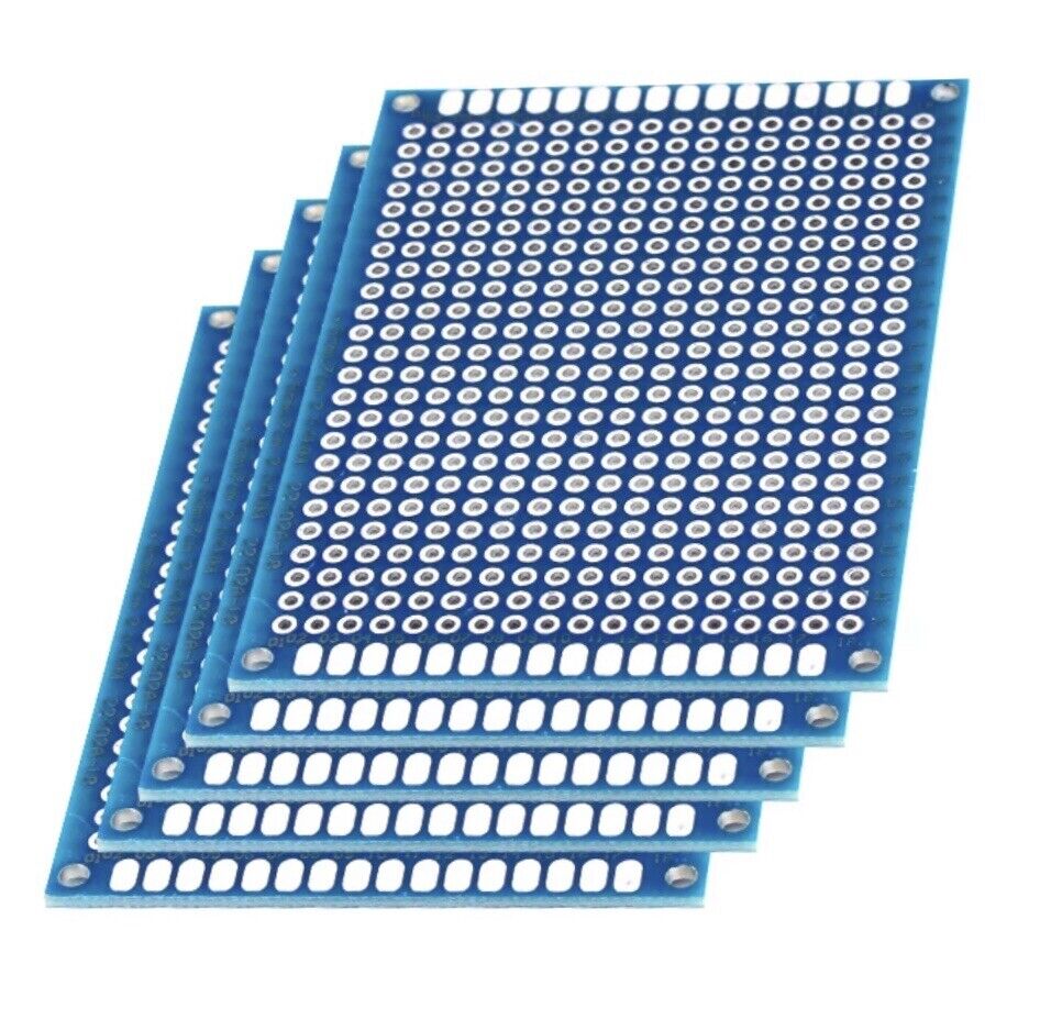 6PCS 70x50 Double Sided FR4 Arduino Prototype Universal PCB Board Soldering BLUE