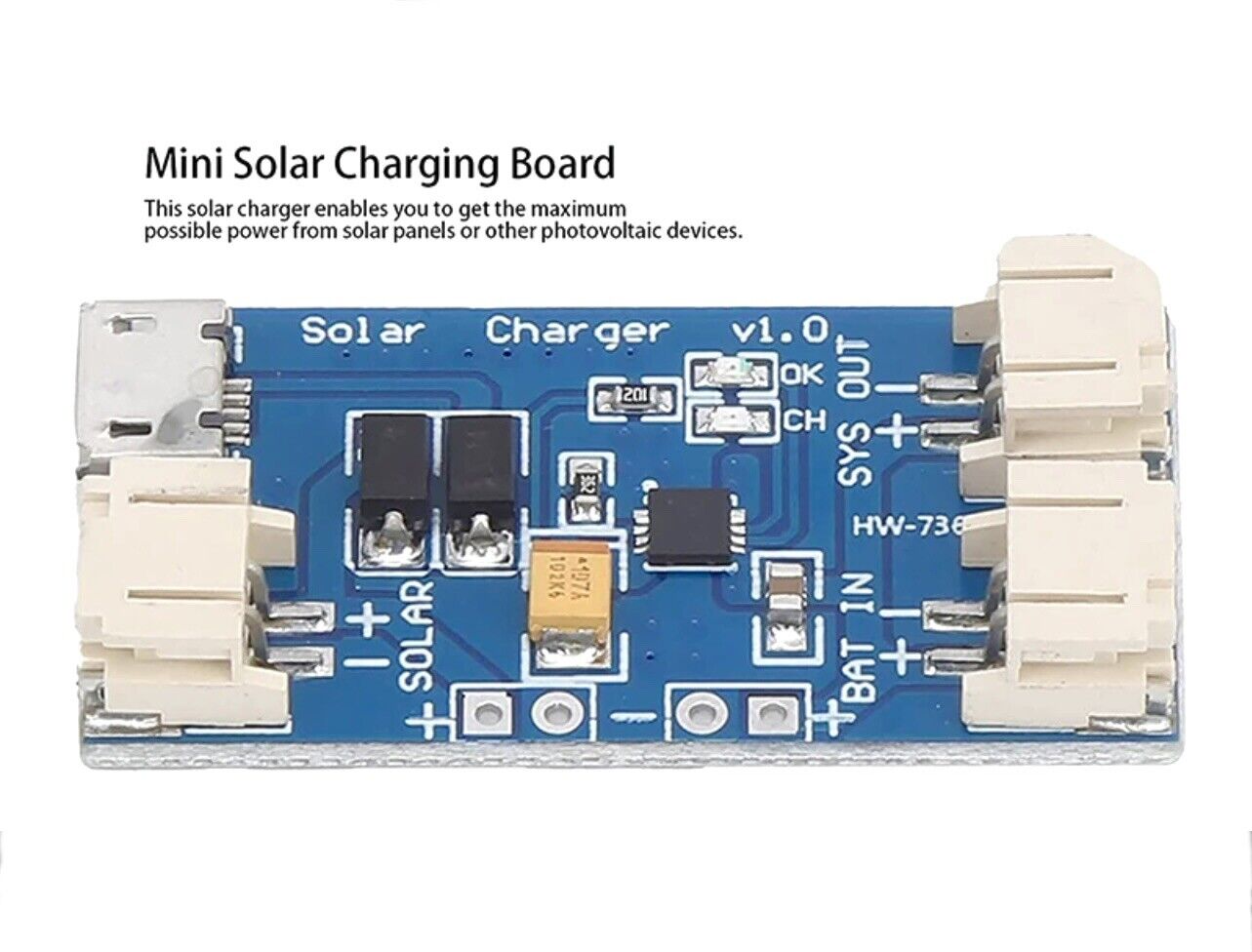 2 x Mini Solar Lipo Board Lithium Battery Charger USB CN3065 Module 4.4V-6V DIY