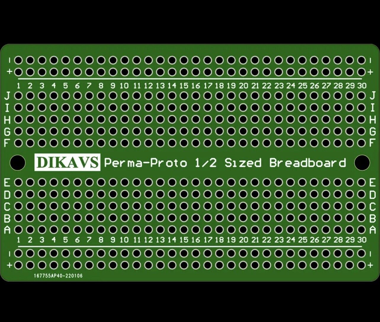 4 Colour DIKAVS Perma-Proto Prototype PCB 80x51 Double Side 1/2 Size Breadboard