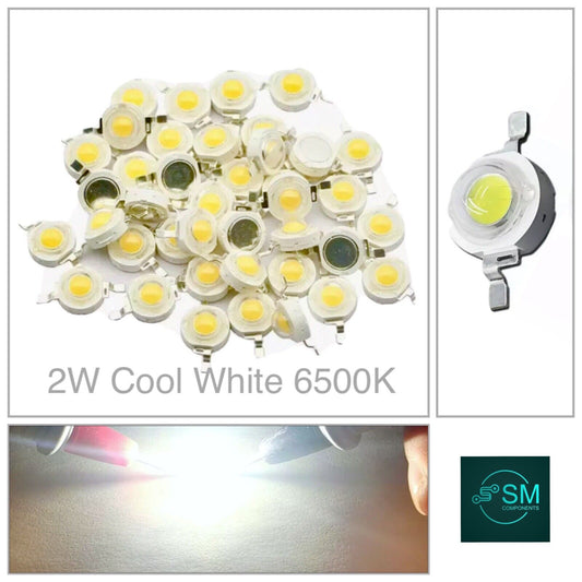 20 Pieces 2W LED High Power SMD LED 33mil Lights Beads Cool White LED Diode