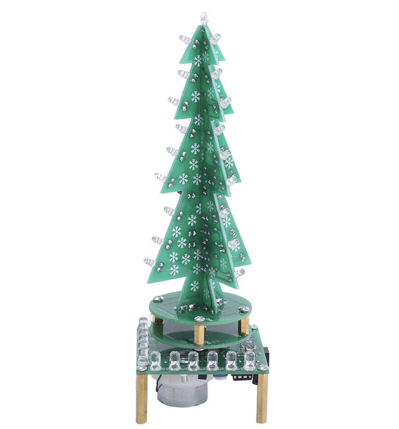 DIY Auto Rotating Music Christmas Tree RGB LED with Blue Pulsing Base Light KIT