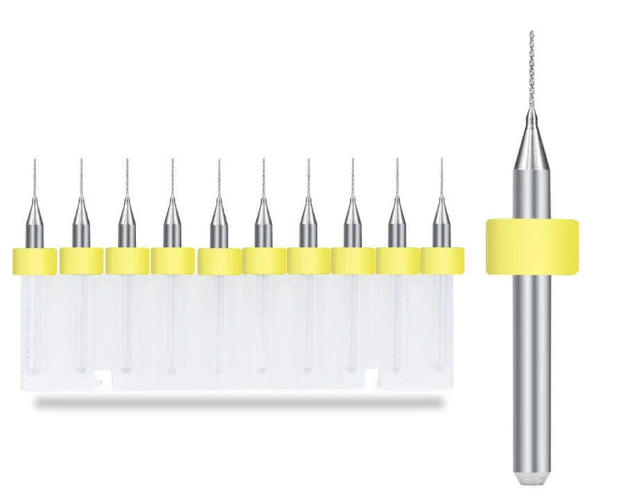 10Pcs 0.5mm PCB Print Circuit Board Tungsten Carbide Mini Micro Drill Bit Set