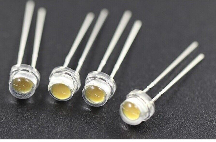 5mm Warm White Straw Hat Large Chip Led Diode 100pcs Round Head LED Clear