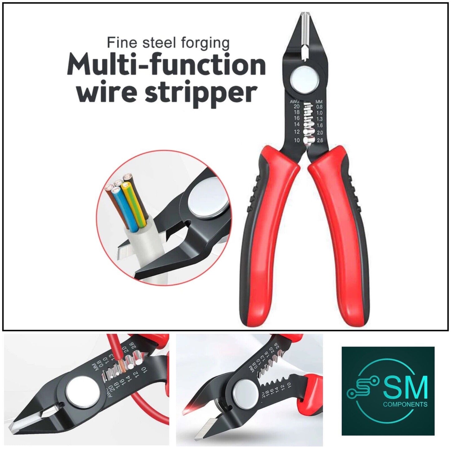 1 Pr Electronic Wire Cable Strippers & Snips Flush Cutter Nipper Cutting DIY