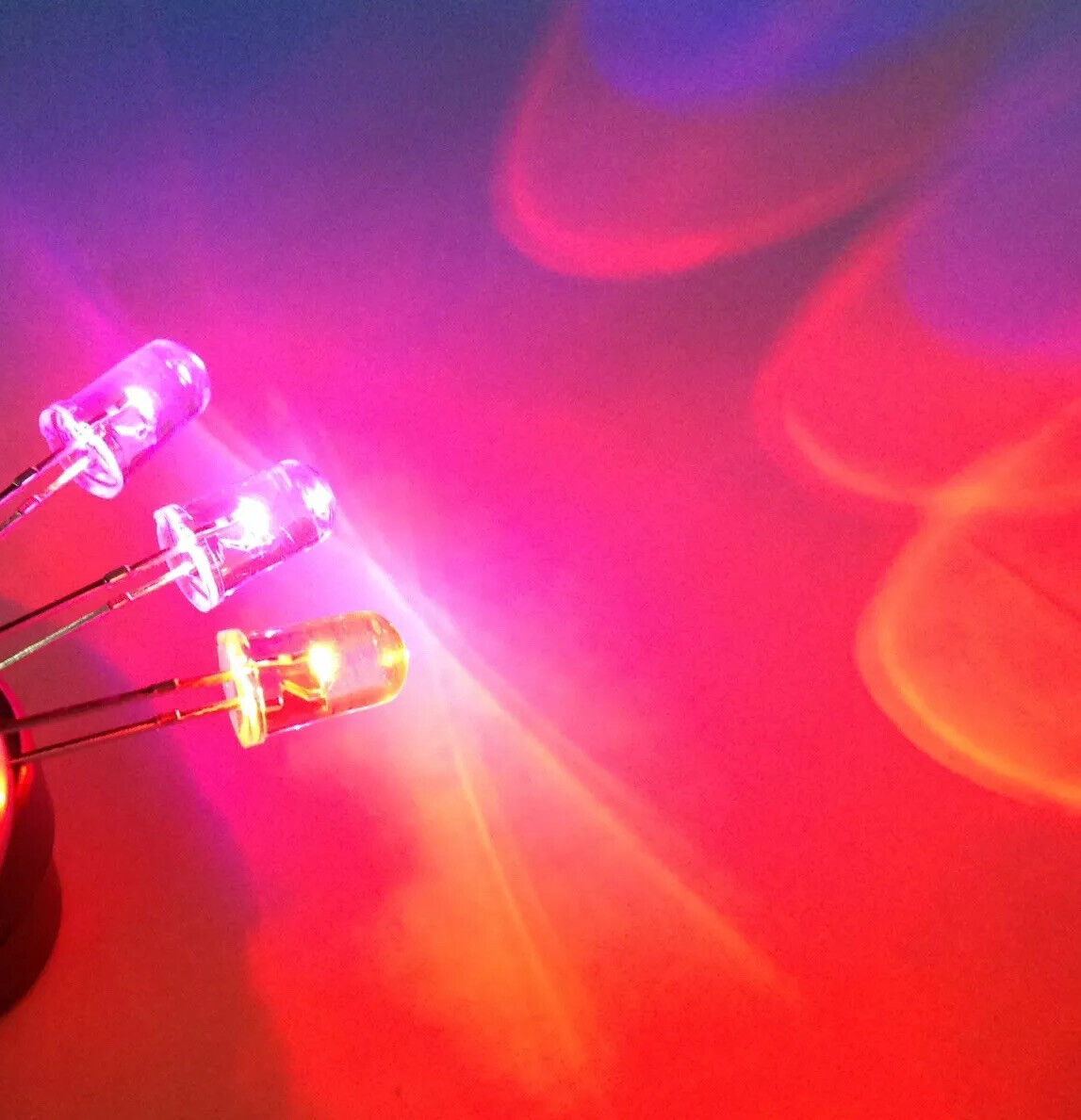 5mm Led Flashing Red Blue Diode Round Head 100pcs F5 Diodes (Red-Blue Flashing)