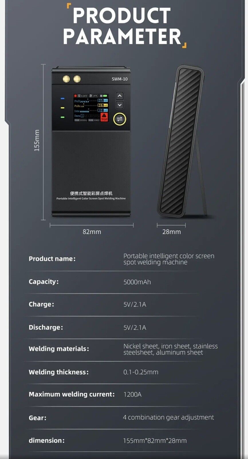 FNIRSI SWM-10 Portable Battery Spot Welder DIY Welding Machine 18650 Battery