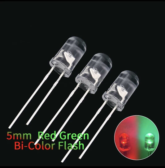 3MM Led Flashing Red Green 1.0Hz Diode Round 100pcs F3 Diodes Red-Green Flashing