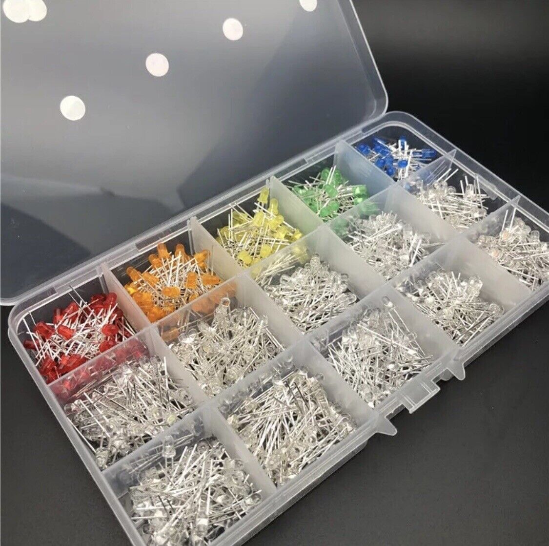 3mm LED 750pcs Light Emitting Diodes 15 Colour Red Green Blue Etc Assortment Kit